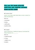 POLI 2051 TEST BANK UPDATED &NewLine;QUESTIONS AND VERIFIED ANSWERS &NewLine;EXAM SUCCESS GUIDE 