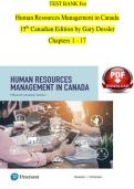 TEST BANK For &NewLine;Human Resources Management in Canada &NewLine;15th Canadian Edition by Gary Dessler &NewLine;Chapters 1 - 17