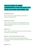POLICE POWERS OF ARREST &NewLine;COMPREHENSIVE QUESTION BANK WITH &NewLine;TESTED SOLUTIONS AND REVIEW AIDS 