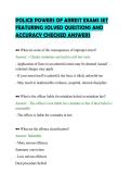 POLICE POWERS OF ARREST EXAMS SET &NewLine;FEATURING SOLVED QUESTIONS AND &NewLine;ACCURACY CHECKED ANSWERS 