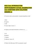WGU D334 INTRODUCTION CRYPTOGRAPHY ACTUAL EXAMINATION 2026 QUESTIONS WITH SOLUTIONS GRADED A&plus;&period;pdf&NewLine;&NewLine;