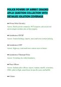 POLICE POWERS OF ARREST GRADED &NewLine;APLUS QUESTION COLLECTION WITH &NewLine;DETAILED SOLUTION COVERAGE 