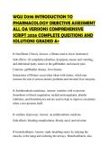 WGU D398 INTRODUCTION TO PHARMACOLOGY OBJECTIVE ASSESSMENT ALL OA VERSIONS