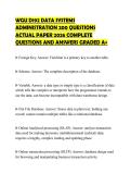 WGU&lowbar;D192&lowbar;DATA&lowbar;SYSTEMS&lowbar;ADMINISTRATION&lowbar;200&lowbar;QUESTIONS&lowbar;ACTUAL&lowbar;PAPER
