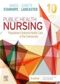 Public Health Nursing Population Centered Health Care in the Community 10th Edition by Marcia Stanhope and Jeanette Lancaster Test Bank Updated Latest 2026&ndash;2027 Public Health Nursing Community Health Population Health Health Promotion NCLEX Exam Questions