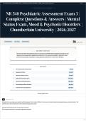 NR 548 Psychiatric Assessment Exam 3   Complete Questions & Answers   Mental Status Exam&comma; Mood & Psychotic Disorders   Chamberlain University   2026 2027