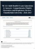 NR 324 Adult Health I Exam 1 Questions & Answers   Comprehensive Fluid & Electrolyte and Respiratory Review   Chamberlain University   2026 2027