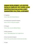 HUMAN DEVELOPMENT 14TH EDITION PAPALIA COMPLETE TEST PAPER LATEST CERTIFICATION