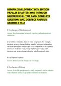 HUMAN DEVELOPMENT 14TH EDITION PAPALIA CHAPTERS ONE THROUGH NINETEEN FULL TEST