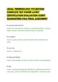 LEGAL TERMINOLOGY 7TH EDITION COMPLETE TEST PAPER LATEST CERTIFICATION EVALUATION