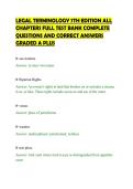 LEGAL TERMINOLOGY 7TH EDITION ALL CHAPTERS FULL TEST BANK COMPLETE QUESTIONS AND CORRECT ANSWERS GRADED A PLUS&period;pdf&NewLine;&NewLine;