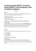 Criminal Justice NOCTI&comma; Criminal Justice NOCTI&vert; 210 questions&vert; with complete solutions