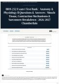 BIOS 252 Exam 1 Test Bank &vert; Anatomy & Physiology II Questions & Answers &vert; Muscle Tissue&comma; Contraction Mechanisms & Sarcomere Breakdown &vert; 2026 &vert; 2027 Chamberlain
