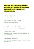 WGU D169 OA FINAL EXAM TERMINAL CERTIFICATION EVALUATION COMPLETE