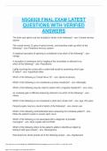 NSG6020 FINAL EXAM LATEST 2026 QUESTIONS WITH VERIFIED ANSWERS