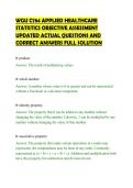 WGU C784 APPLIED HEALTHCARE STATISTICS OBJECTIVE ASSESSMENT UPDATED ACTUAL