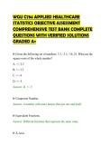 WGU C784 APPLIED HEALTHCARE STATISTICS OBJECTIVE ASSESSMENT COMPREHENSIVE TEST BANK COMPLETE QUESTIONS WITH VERIFIED SOLUTIONS GRADED A&plus;&period;pdf&NewLine;&NewLine;