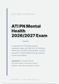 ATI PN MENTAL HEALTH ACTUAL EXAM 2026&sol;2027 &vert; Proctored Test Bank with NGN Questions & Rationales &vert; Pass Guaranteed - A&plus; Graded&NewLine;&NewLine;