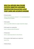WGU C784 APPLIED HEALTHCARE STATISTICS OBJECTIVE ASSESSMENT CERTIFICATION EVALUATION LATEST STUDY GUIDE AND ACCURATE ANSWERS&period;pdf&NewLine;&NewLine;