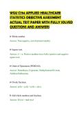 WGU C784 APPLIED HEALTHCARE STATISTICS OBJECTIVE ASSESSMENT ACTUAL TEST PAPER WITH FULLY SOLVED QUESTIONS AND ANSWERS&period;pdf&NewLine;&NewLine;