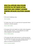 WGU C784 APPLIED HEALTHCARE STATISTICS OA TEST BANK ACTUAL QUESTIONS AND CORRECT