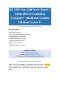 ISA Utility Specialist Exam Chapter 1 Comprehensive Questions &lpar;Frequently Tested&rpar; and Complete Solutions Graded A&plus;