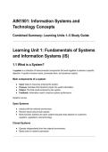 AIN1501 Information Systems and Technology Concepts&colon; Learning Units 1&ndash;5 Study Guide