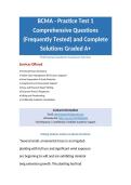 BCMA - Practice Test 1 Comprehensive Questions &lpar;Frequently Tested&rpar; and Complete Solutions Graded A&plus;