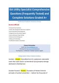 Utility Specialist Comprehensive Questions &lpar;Frequently Tested&rpar; and Complete Solutions Graded A&plus; Package Deal