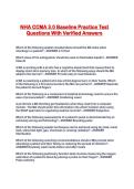 NHA CCMA 3&period;0 Baseline Practice Test Questions With Verified Answers