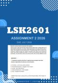 LSK2601 Assignment 2 2026 - Distinction &vert; Due July 2026
