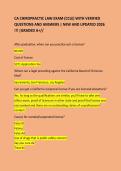 CA CHIROPRACTIC LAW EXAM &lpar;CCLE&rpar; WITH VERIFIED QUESTIONS AND ANSWERS &vert; NEW AND UPDATED 2026 &excl;&excl;&excl; &vert;GRADED A&plus;&sol;&sol;