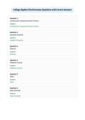 College Algebra Final formulas Questions with Correct Answers