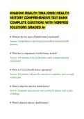SHADOW HEALTH TINA JONES HEALTH HISTORY COMPREHENSIVE TEST BANK COMPLETE
