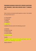 PEREGRINE BUSINESS EXAM WITH VERIFIED QUESTIONS AND ANSWERS &vert; NEW AND UPDATED 2026 &excl;&excl;&excl; &vert;GRADED A&plus;&sol;&sol;