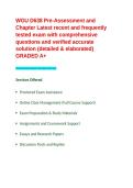 WGU D638 Pre-Assessment and Chapter Latest recent and frequently tested exam with comprehensive questions and verified accurate solution &lpar;detailed & elaborated&rpar; GRADED A&plus;&period;