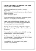 Nutrition Test &num;1 Biology 1322&comma; Biology 1322 Exam 1 Blinn Questions With Complete Solutions