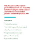 WGU Educational Assessment practice Latest recent and frequently tested with comprehensive questions and verified accurate solution &lpar;detailed & elaborated&rpar; GRADED A&plus;&period;