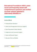 Educational Foundations WGU Latest recent and frequently tested with comprehensive questions and verified accurate solution &lpar;detailed & elaborated&rpar; GRADED A&plus;&period;