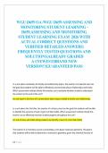 Wgu D659 Assessing And Monitoring Student Learning Exam 2026 Verified Solutions Detailed Answers Latest Edition