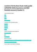 Louisiana Horticulture Exam study guide &NewLine;&lpar;UPDATED 2026&rpar; Questions and Well &NewLine;Detailed answers&vert;&vert; Graded A&plus; 