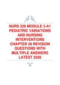 NURS 328 &ndash; Module 3-A1&colon; Pediatric Variations and Nursing Interventions &lpar;Chapter 20&rpar; Revision Questions Study Guide&comma; National University Latest Edition &lpar;2026&rpar;