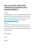 WGU C954 ACTUAL EXAM PAPER &NewLine;&lpar;UPDATED 2026&rpar; QUESTIONS WITH &NewLine;ANSWERS GRADED A&plus;