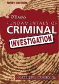 Test Bank For Oharas Fundamentals Of Criminal Investigation 9th Edition By Devere D Woods Jr