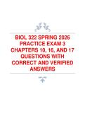 BIOL 322 &ndash; Spring 2026 Practice Exam 3 &lpar;Chapters 10&comma; 16 & 17&rpar; Questions and Review Study Guide