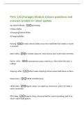 PSYC 140 &lpar;Portage&rpar; Module 3 Exam questions and&NewLine;answers Graded A&plus; latest update&NewLine;Key infant reflexes&colon; -1&rpar; Rooting&NewLine;2&rpar; Moro Reflex&NewLine;3&rpar; Grasping&sol;Palmer Reflex&NewLine;4&rpar; Stepping Reflex&NewLine;Rooting -