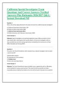 California Special Investigator Exam Questions And Correct Answers &lpar;Verified Answers&rpar; Plus Rationales 2026&sol;2027 Q&A &vert; Instant Download Pdf