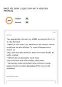 BMGT 301 EXAM 1 QUESTIONS WITH VERIFIED ANSWERS