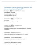 Rasmussen Pharmacology Exam questions and&NewLine;answers latest update Graded A&plus;&NewLine;Benztropine - Treatment of Parkinson's disease&NewLine;Reduces rigidity and tremors&NewLine;Blocks cholinergic activity in CNS&NewLine;ANTICHOLINERGIC EFFECTS&NewLine;Schedule One - high potential for