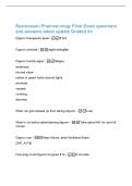 Rasmussen Pharmacology Final Exam questions&NewLine;and answers latest update Graded A&plus;&NewLine;Digoxin therapeutic level - 0&period;5-2&NewLine;Digoxin antidote - digibind&sol;digifab&NewLine;Digoxin toxicity signs - fatigue&NewLine;weakness&NewLine;blurred vision&NewLine;yellow or green halos around lights&NewLine;